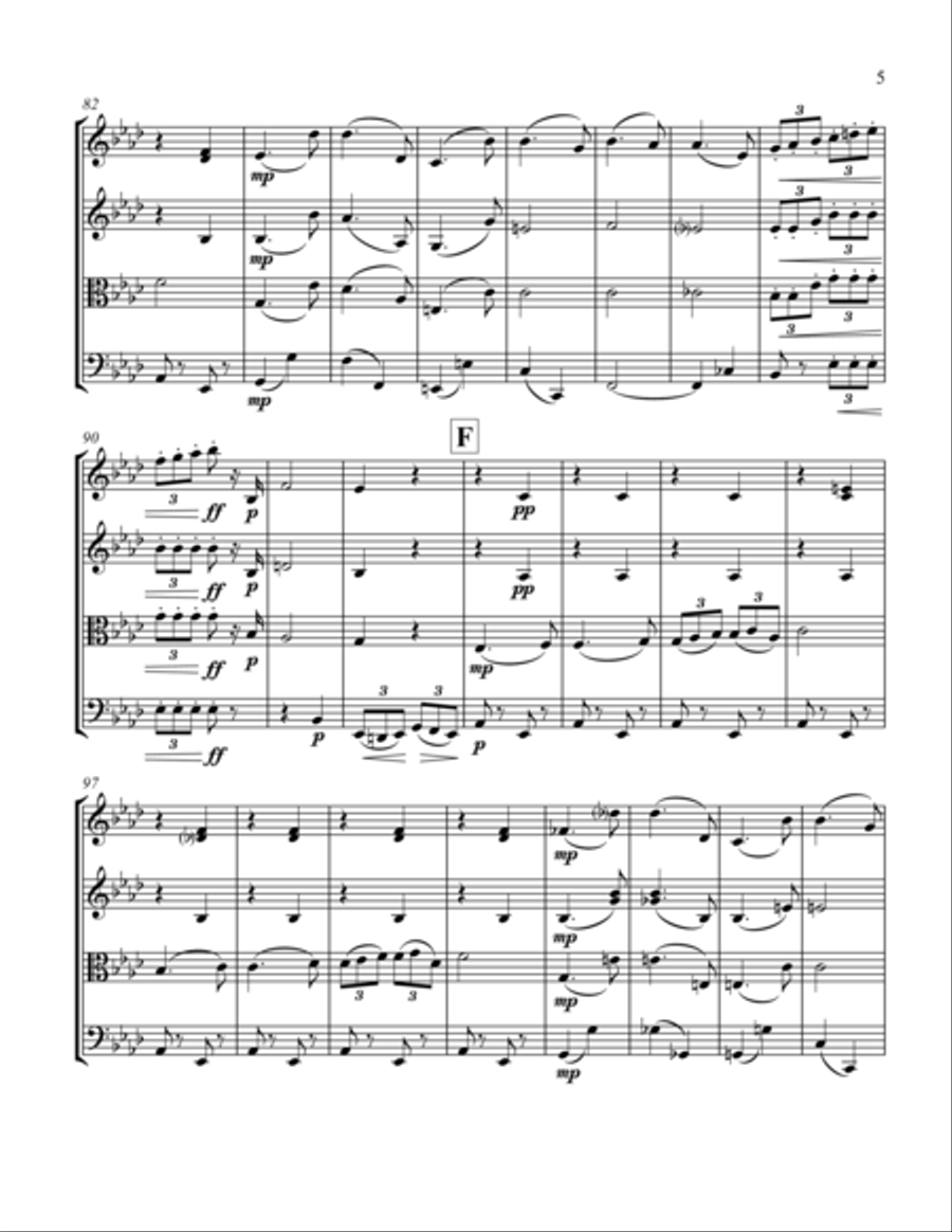 March and Procession of Bacchus from the Ballet Sylvia (String Quartet) String Quartet scores gallery preview page 5