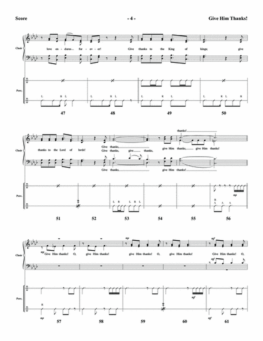 Give Him Thanks! - Percussion Score and Parts