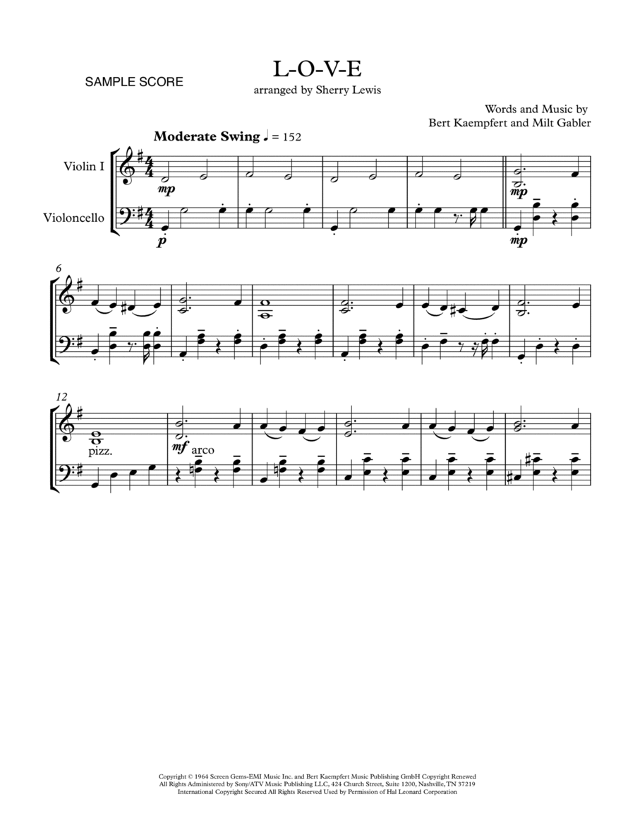 L-O-V-E String Duet scores gallery preview page 1