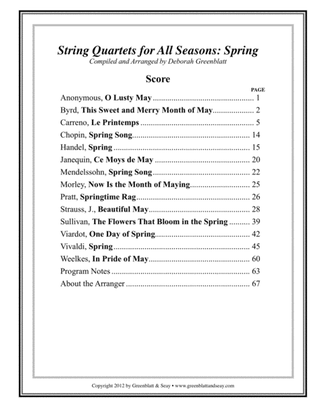 String Quartets for All Seasons: Spring - Score