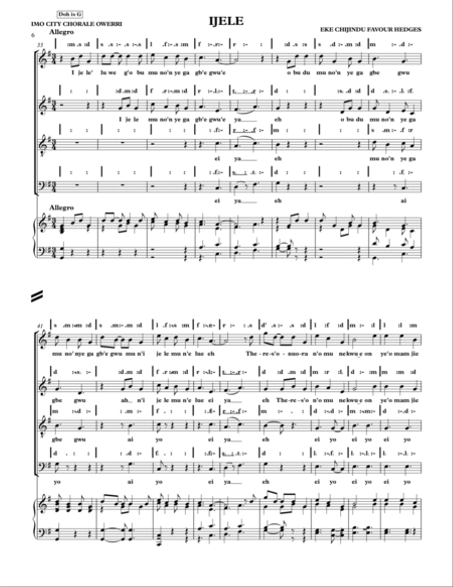 My Igbo Folk Songs My Igbo Folk Songs A Cappella scores gallery preview page 6
