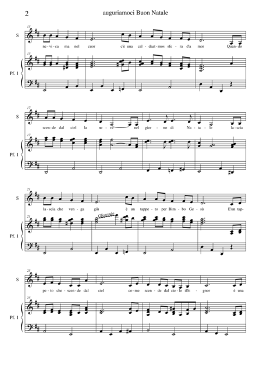 Auguriamoci Buon Natale(piano e voce) Voice Solo scores gallery preview page 2