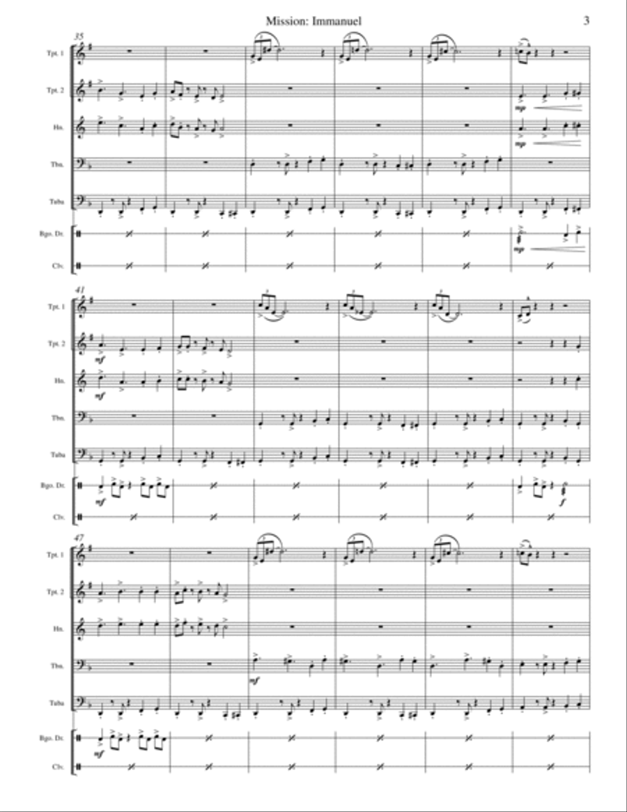 Mission: Impossible Theme from the Paramount Television Series MISSION: IMPOSSIBLE Brass Quintet scores gallery preview page 3