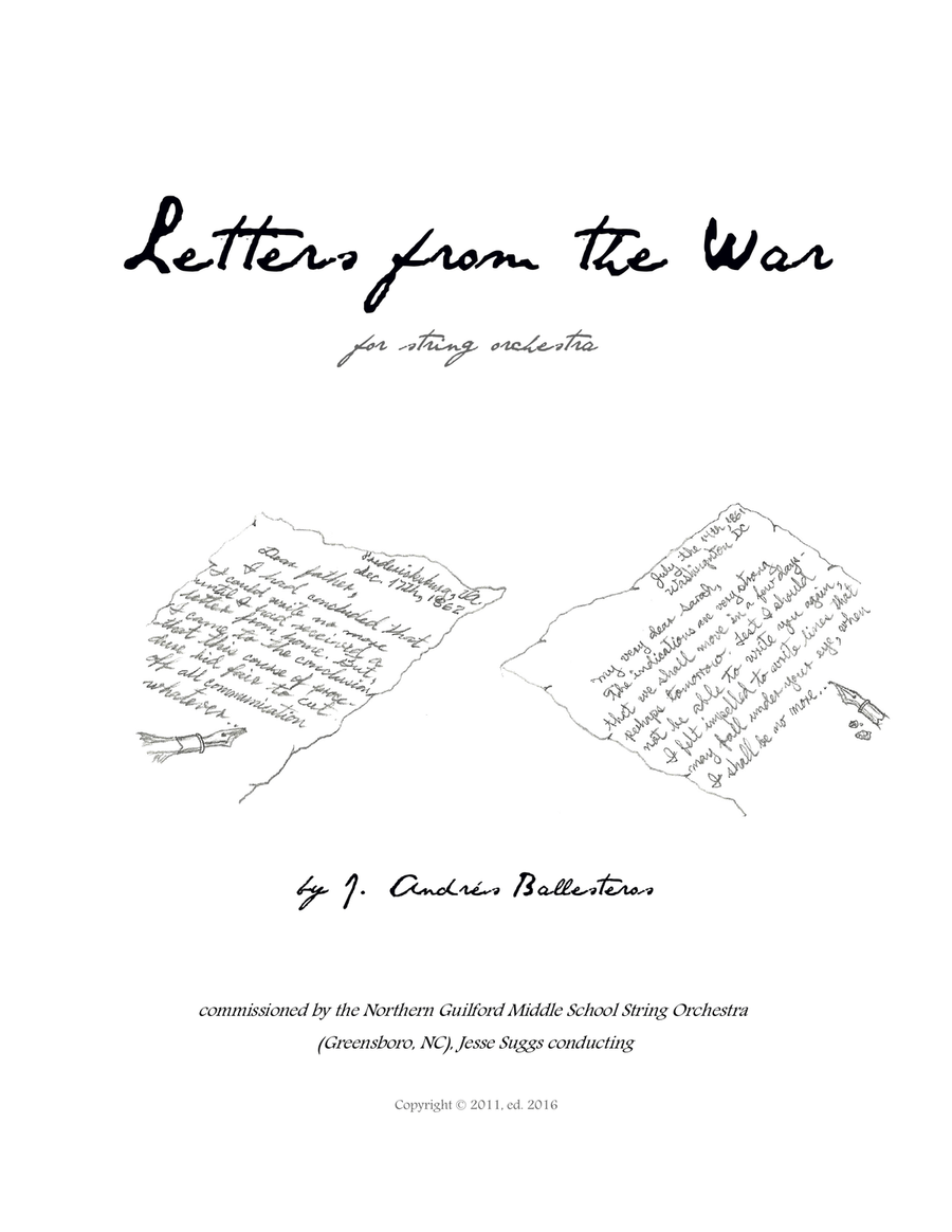Letters from the War (score and parts) String Quartet scores gallery preview page 1