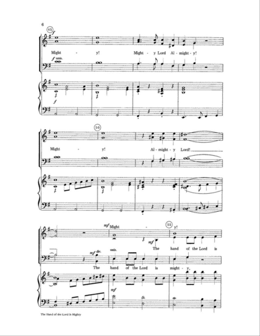 The Hand of the Lord Is Mighty 4-Part scores gallery preview page 6