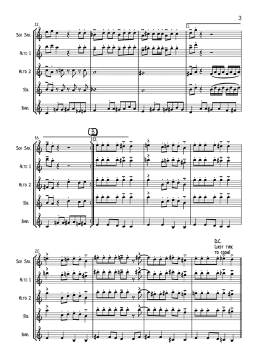 House Of Fun Saxophone Quartet scores gallery preview page 3