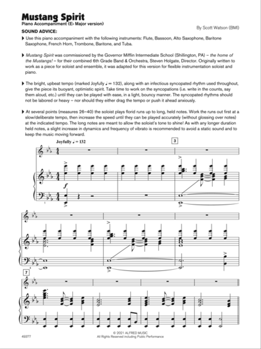 Mustang Spirit (Sound Innovations Soloist, Bassoon) Small Ensemble scores gallery preview page 4