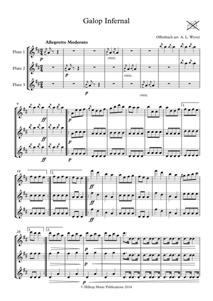 Galop Infernal (Can-Can) arr. three flutes