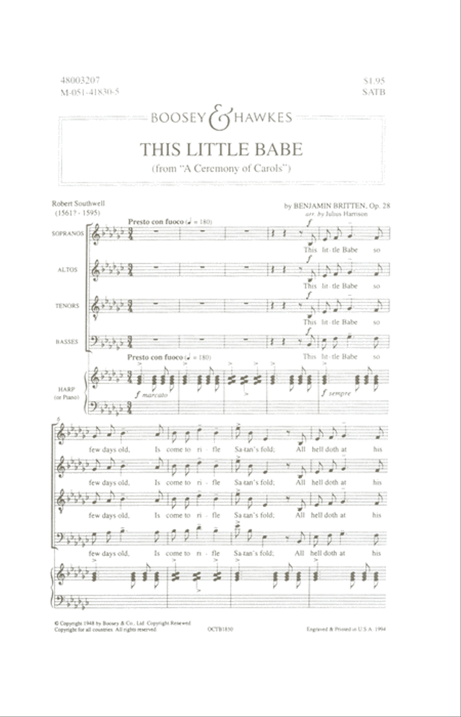 This Little Babe 4-Part scores gallery preview page 1