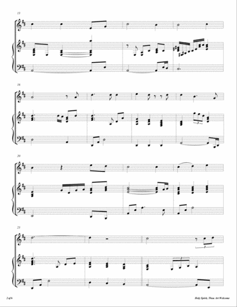 Holy Spirit, Thou Art Welcome Flute Solo scores gallery preview page 3