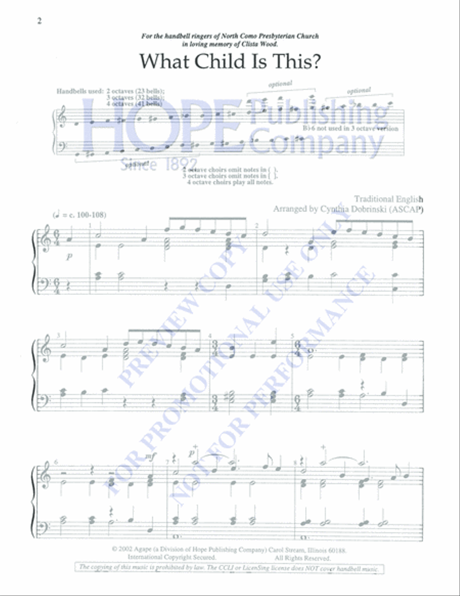 What Child is This? 4-Octaves scores gallery preview page 2