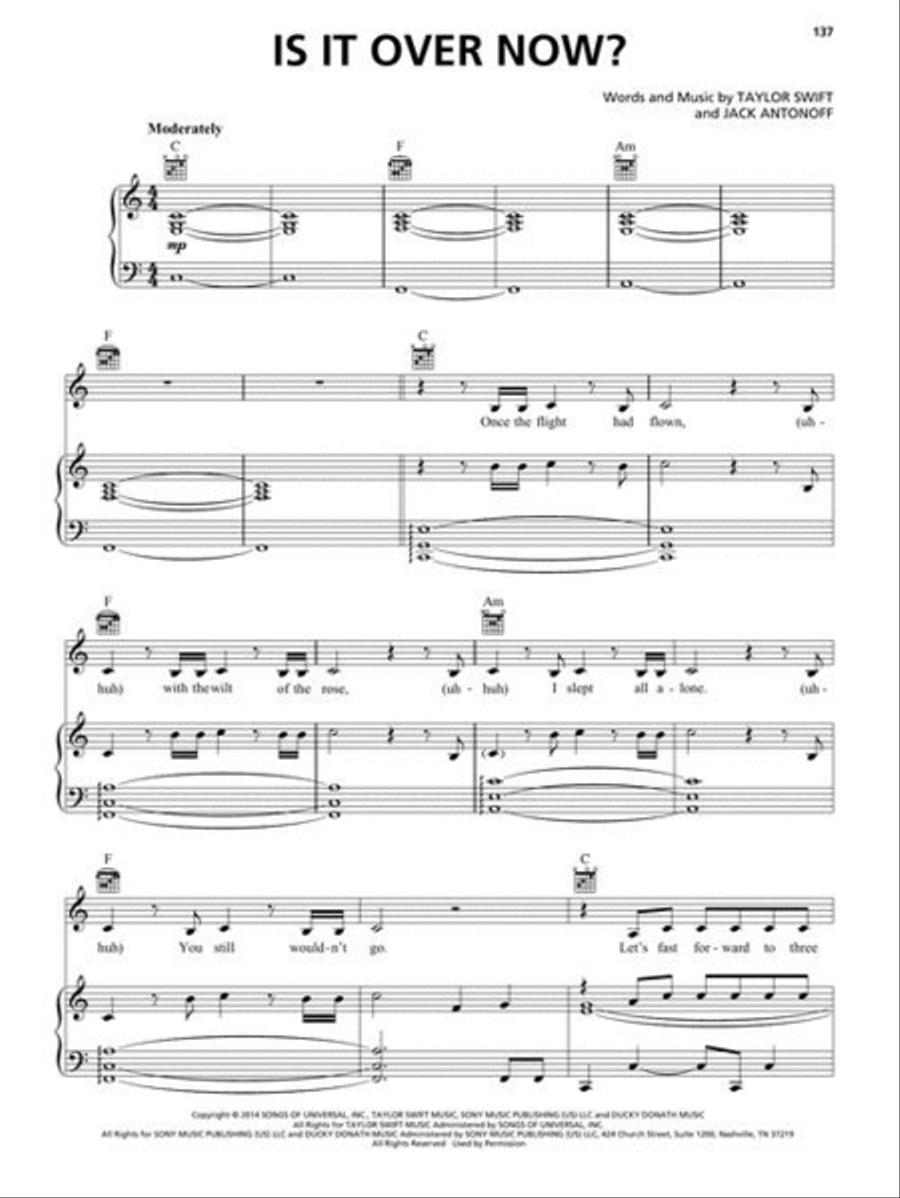 Taylor Swift – 1989 (Taylor's Version) Piano, Vocal, Guitar scores gallery preview page 8