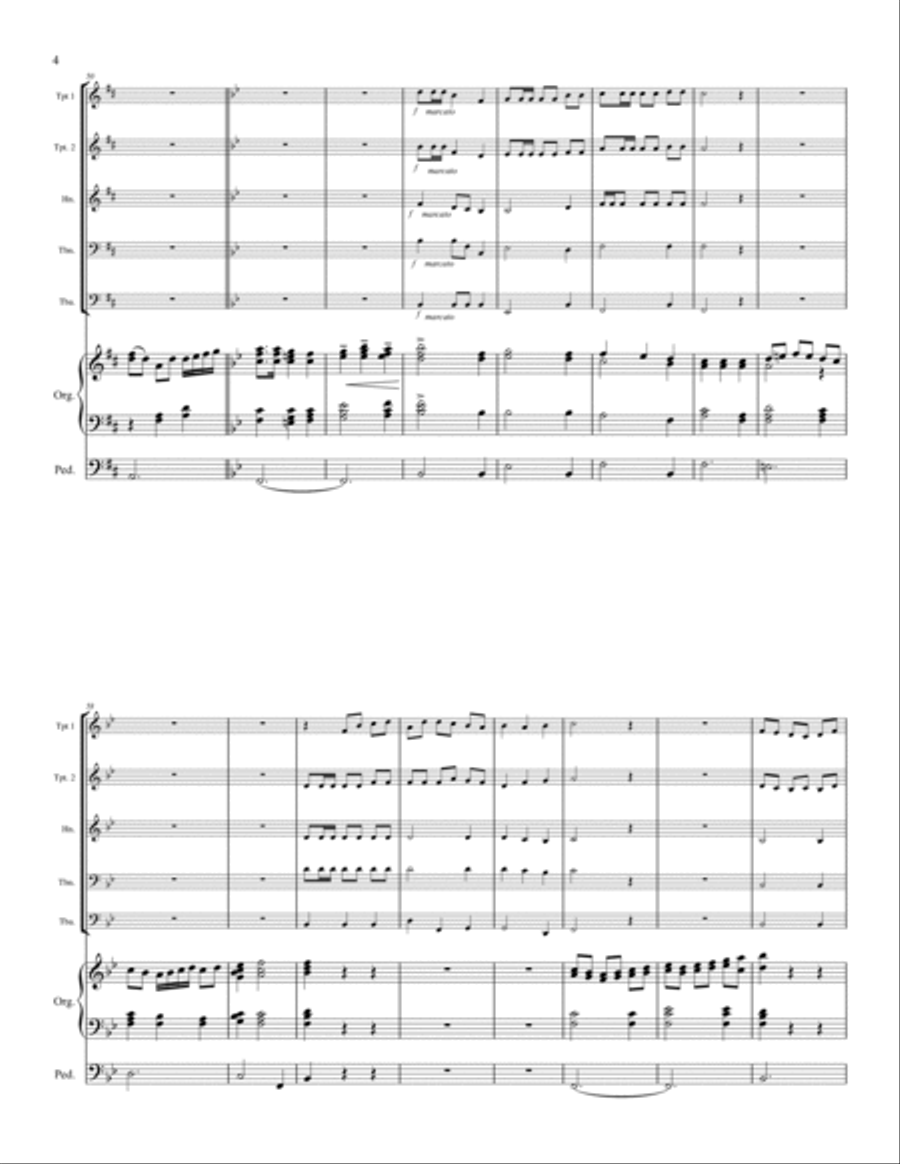 The Strife Is O'er, the Battle Done - Brass Quintet and Organ Brass Ensemble scores gallery preview page 5