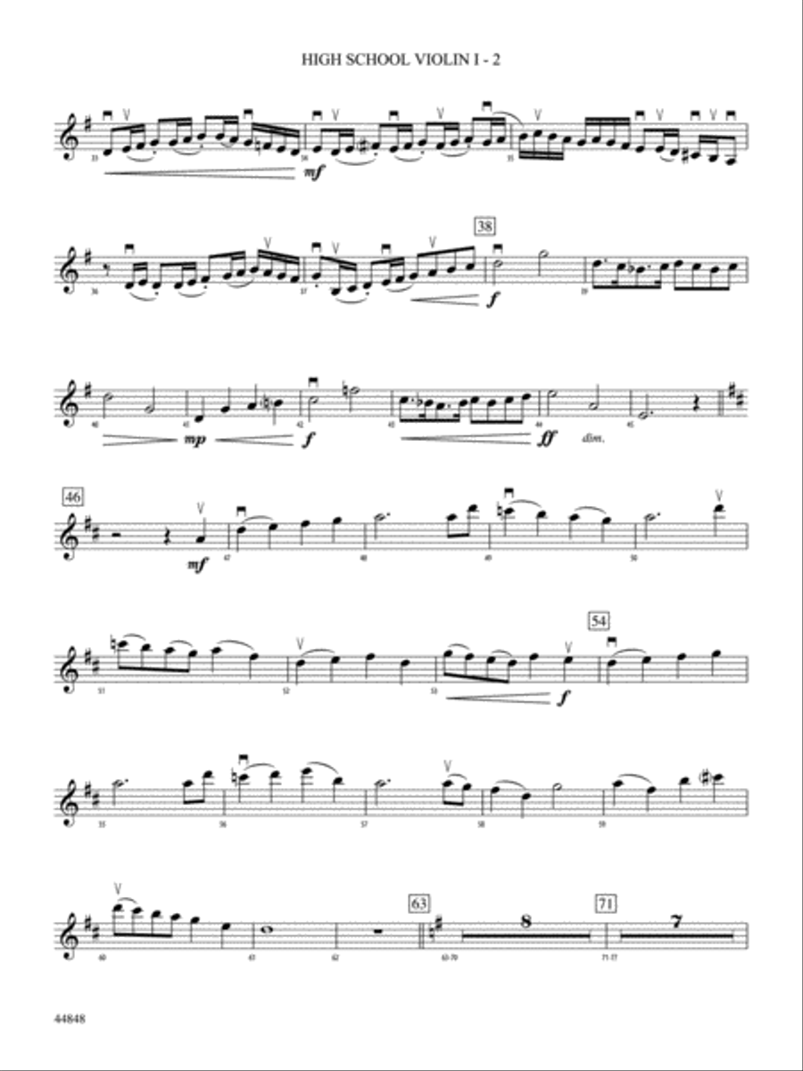 A Festival Rondo: High School Violin 1 String Orchestra scores gallery preview page 2