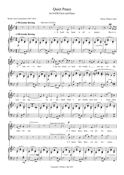 Quiet Peace (SATB choir and piano) image number null