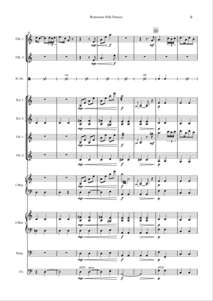 Romanian Folk Dances Percussion Ensemble scores gallery preview page 6