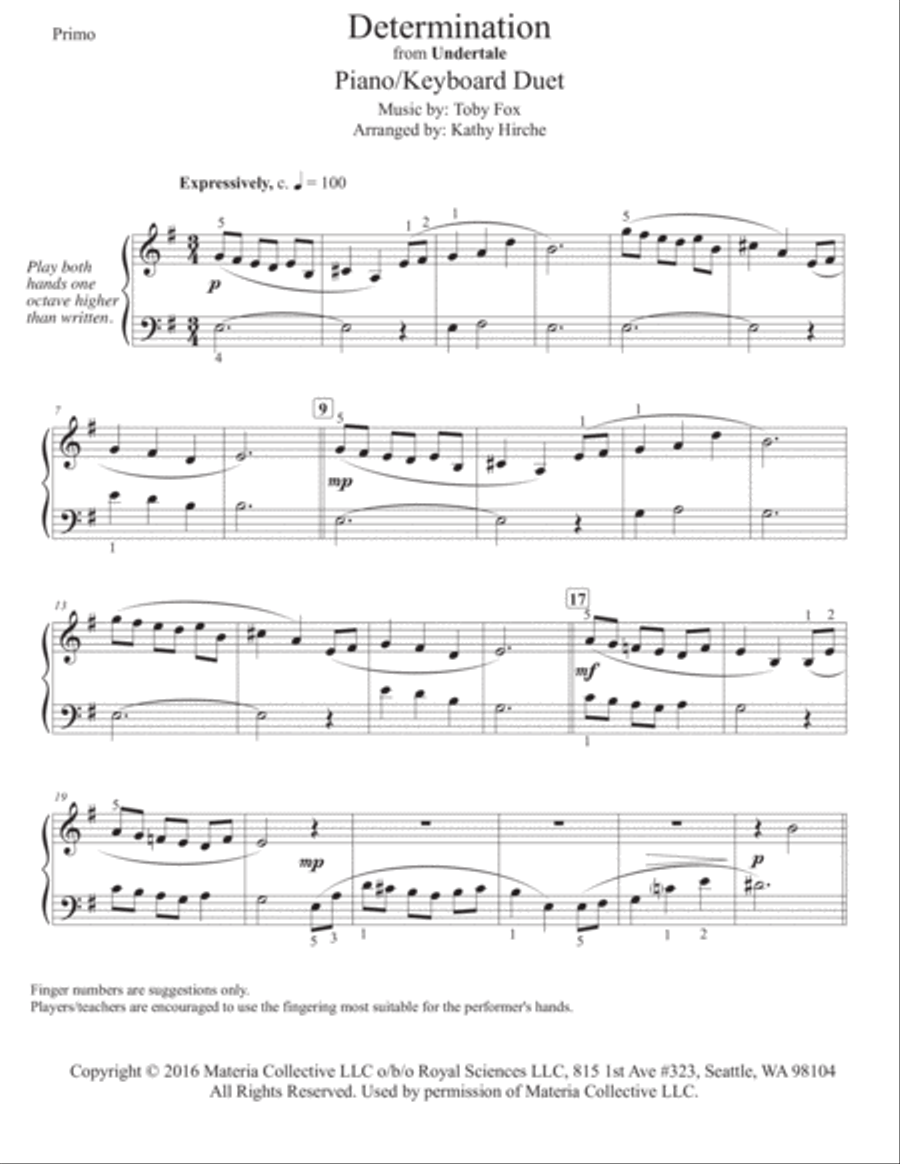 Determination (from Undertale) Piano scores gallery preview page 5