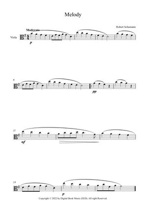 Book cover for Melody - Robert Schumann (Viola)
