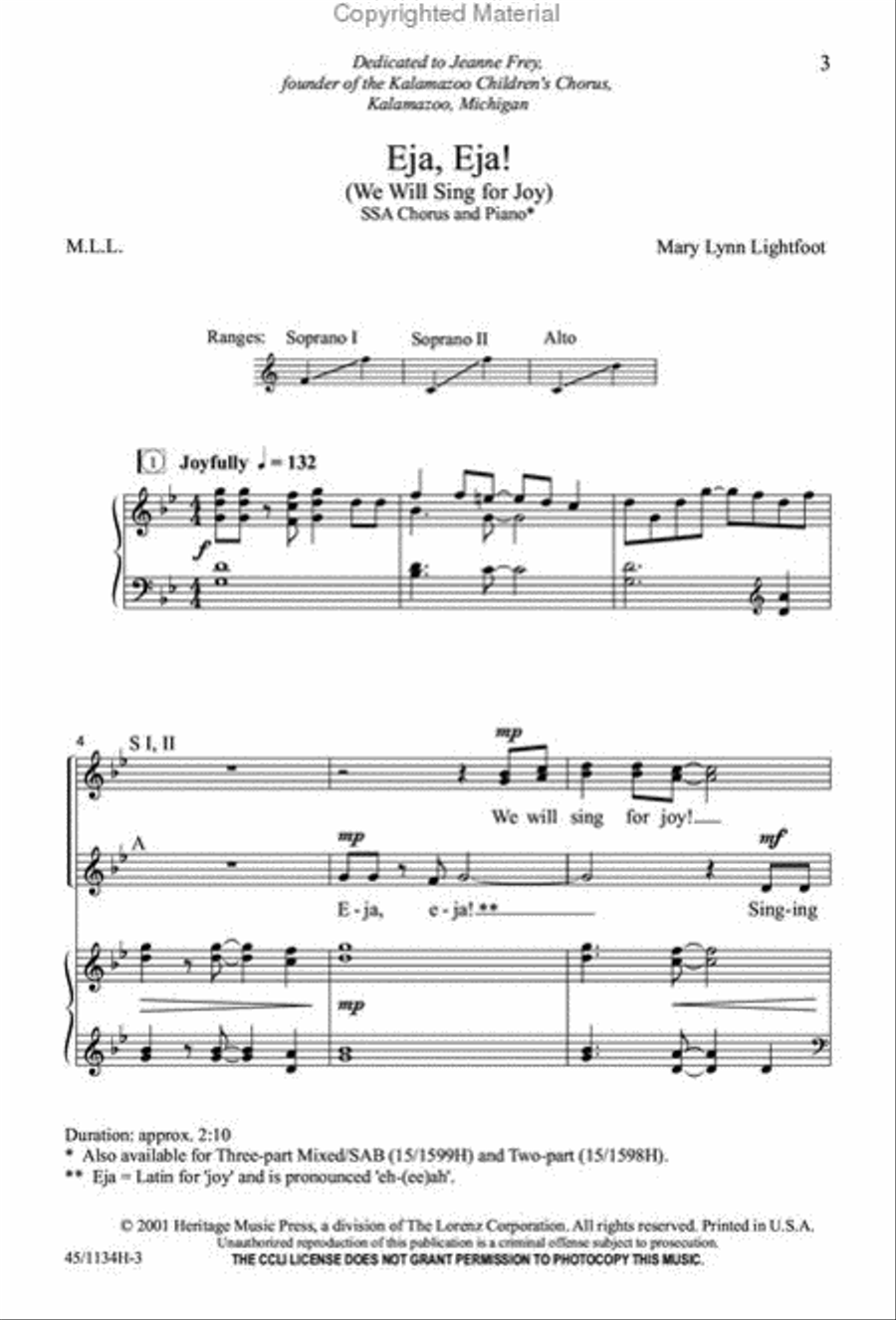 Singable Solutions for SSA Choirs SSA scores gallery preview page 2