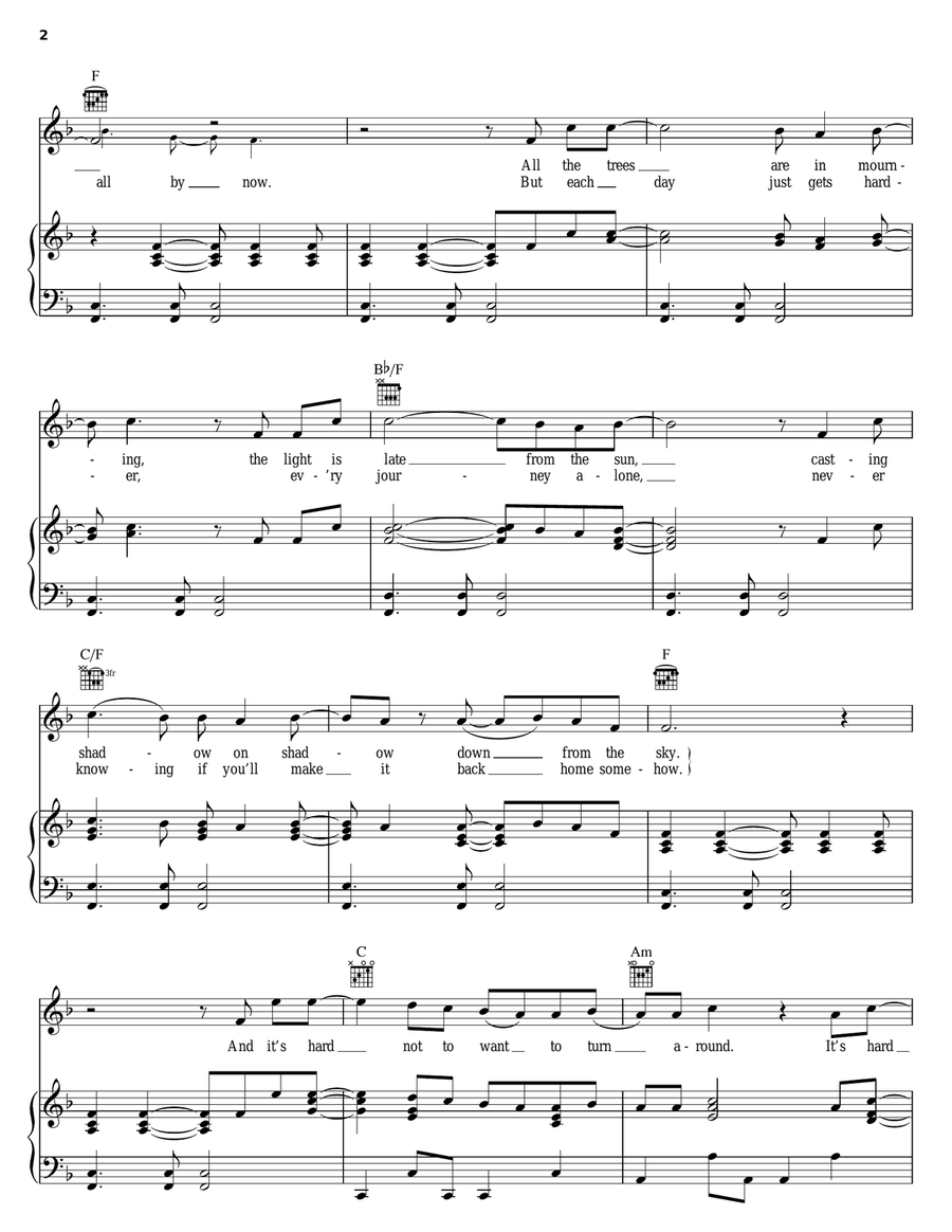 Leaving Song Piano, Vocal, Guitar scores gallery preview page 2
