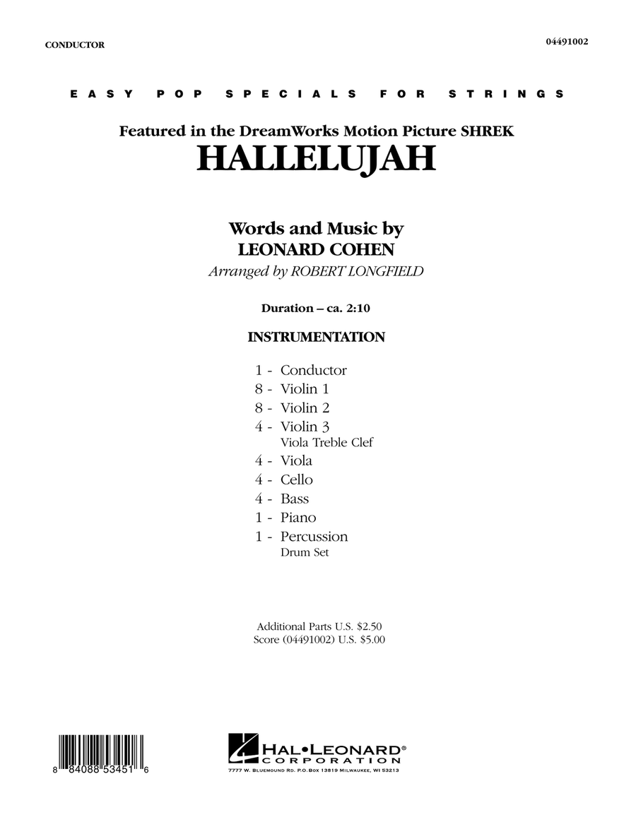 Hallelujah - Full Score Orchestra scores gallery preview page 1