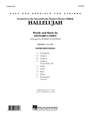 Book cover for Hallelujah - Full Score