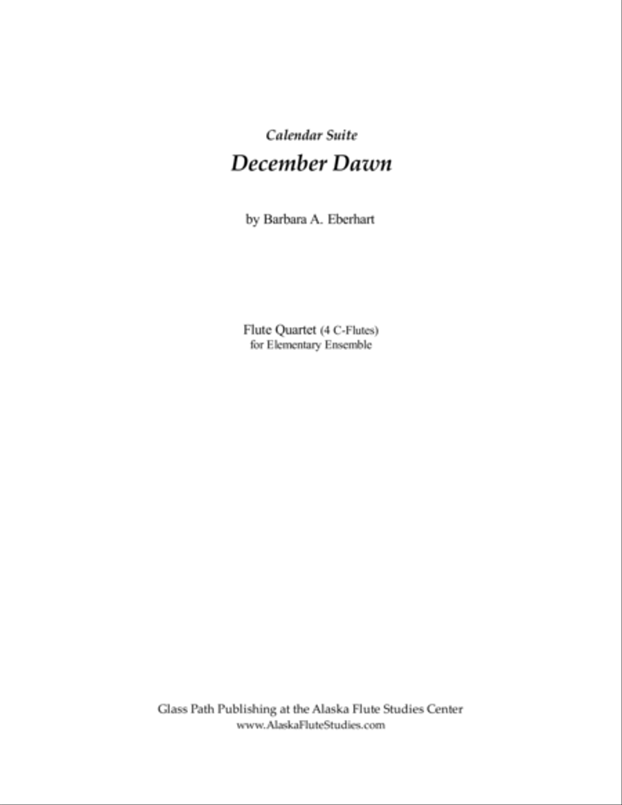 Calendar Suite - December Dawn Woodwind Quartet scores gallery preview page 1