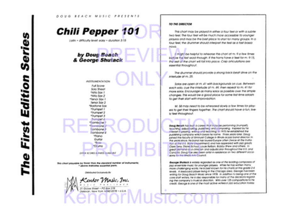 Chili Pepper 101 (Full Score)