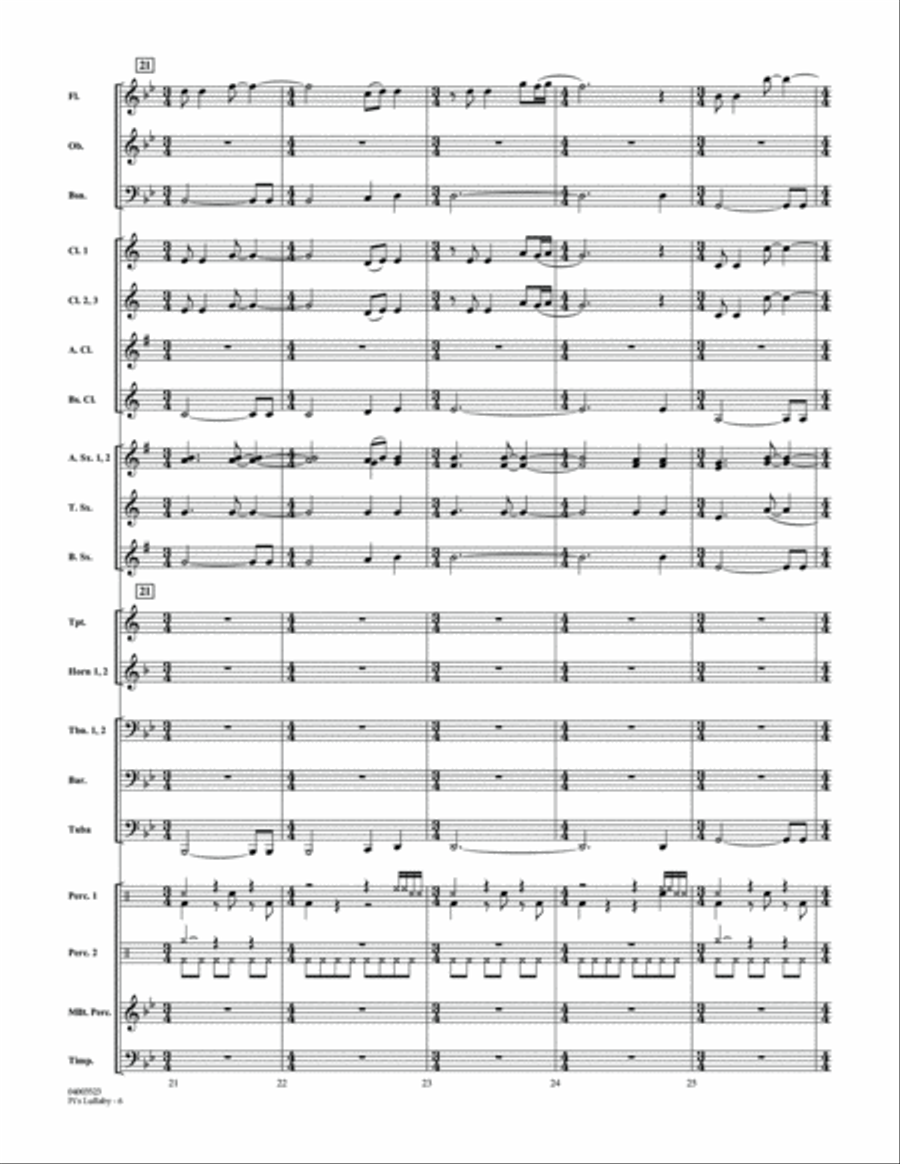 Pi's Lullaby (from Life of Pi) - Conductor Score (Full Score) Concert Band scores gallery preview page 6