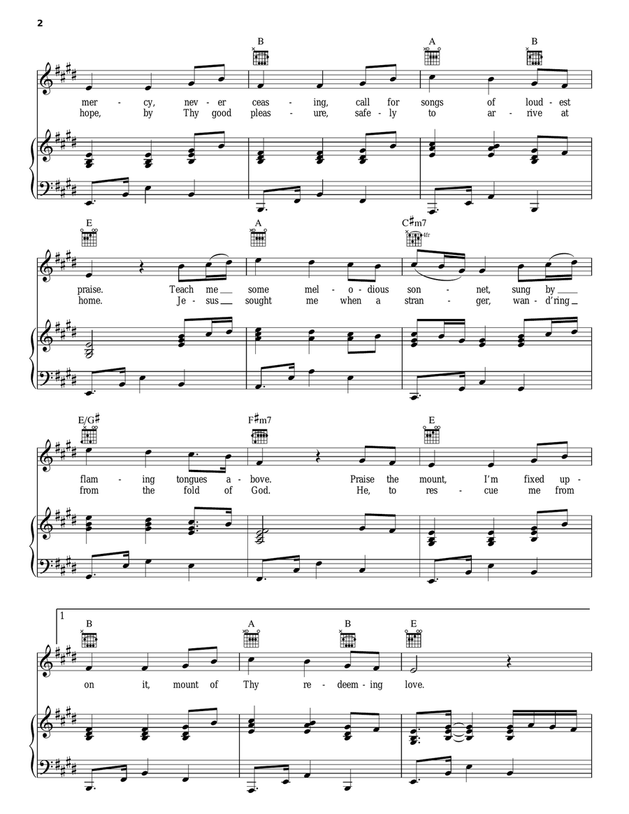 Come Thou Fount Of Every Blessing Acoustic Guitar scores gallery preview page 2