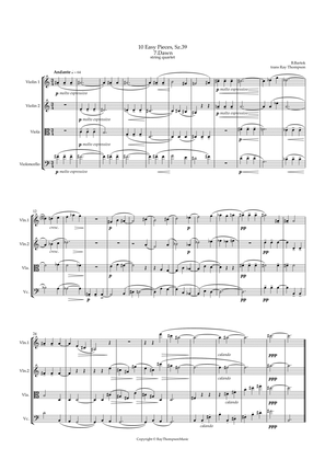 Book cover for Bartók: 10 Easy Pieces , Sz.39 7.Dawn - string quartet