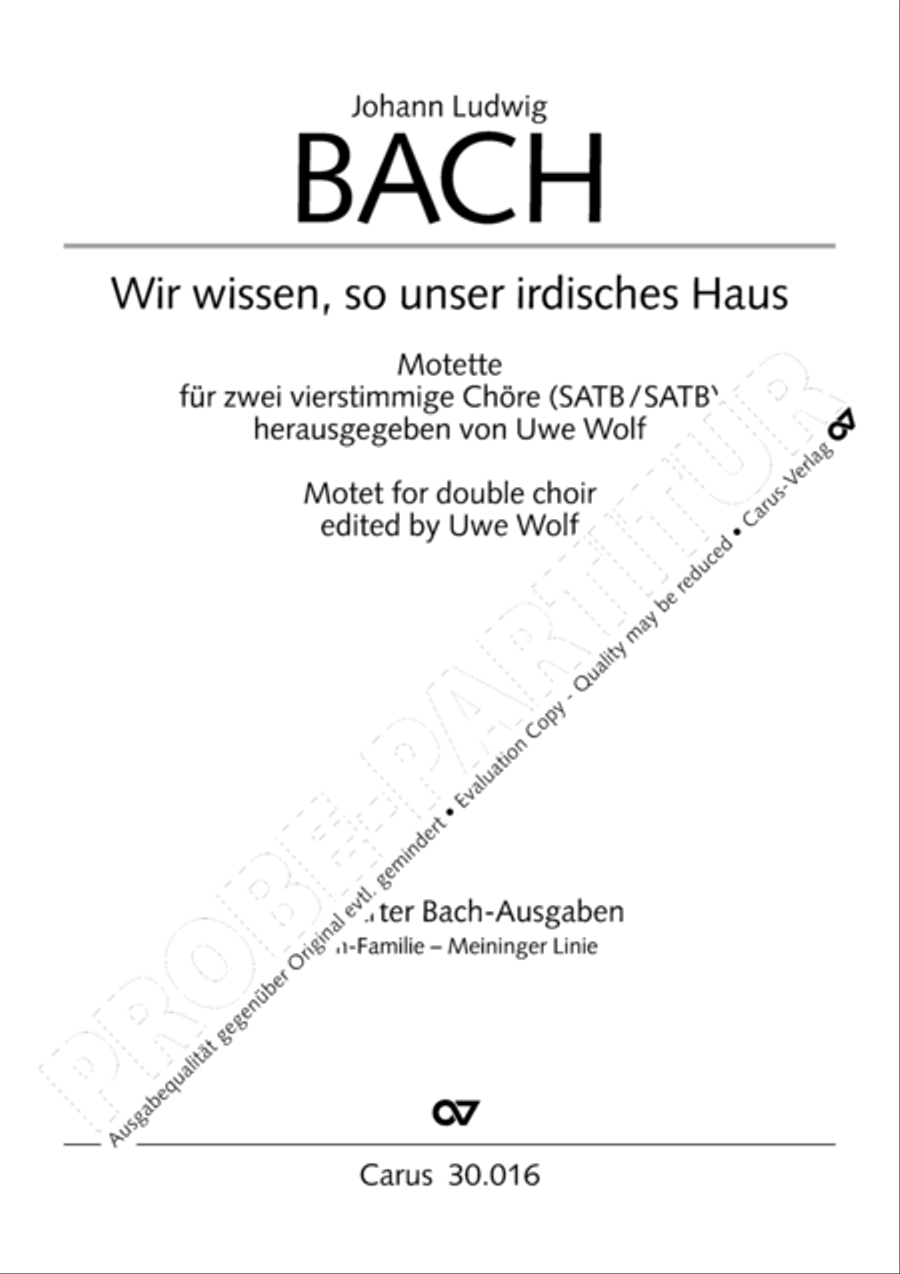 Wir wissen, so unser irdisches Haus 4-Part scores gallery preview page 2