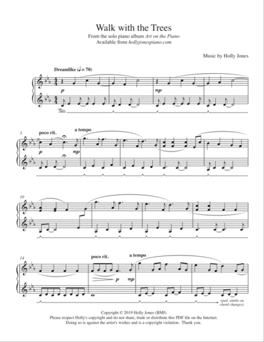 Walk with the Trees Piano Solo scores gallery preview page 1