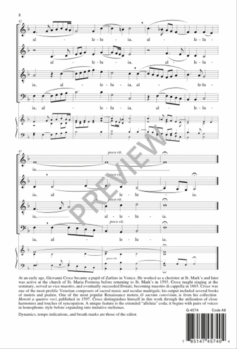 O Sacrum Convivium O Sacrum Convivium 4-Part scores gallery preview page 8