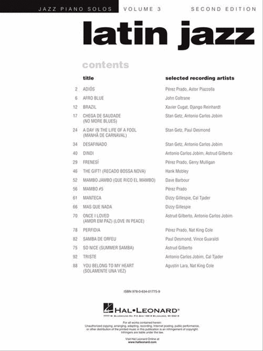 Latin Jazz Piano Solo scores gallery preview page 3