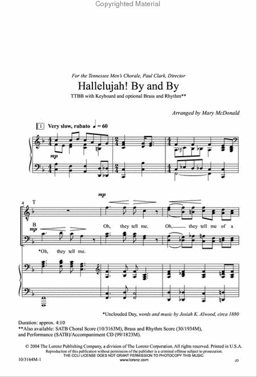 Hallelujah! By and By Hallelujah! By and By TTBB scores gallery preview page 2