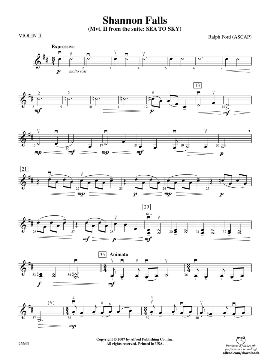 Shannon Falls: 2nd Violin