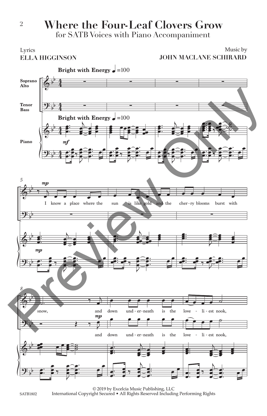 Where the Four-Leaf Clovers Grow 4-Part scores gallery preview page 2