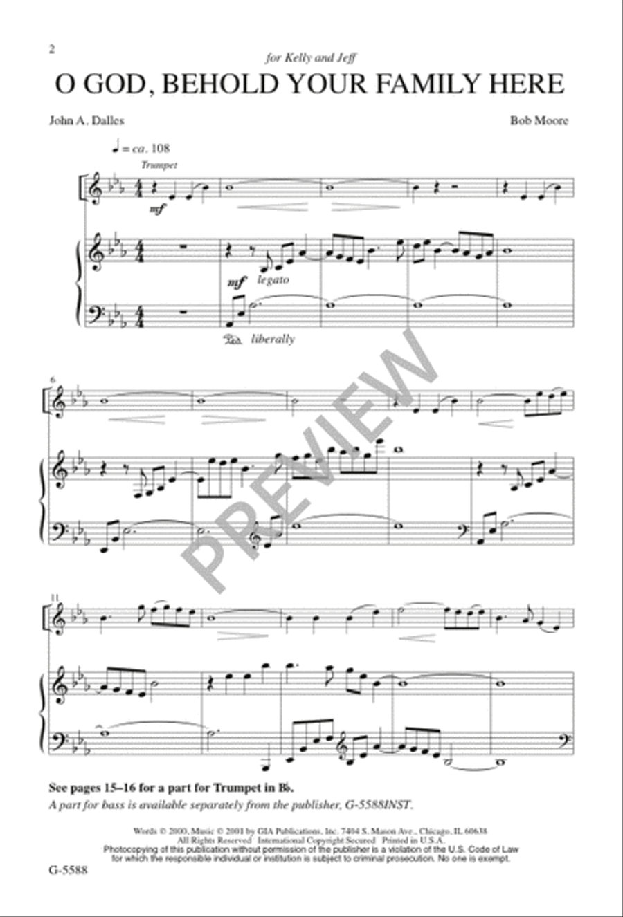 O God, Behold Your Family Here 4-Part scores gallery preview page 3