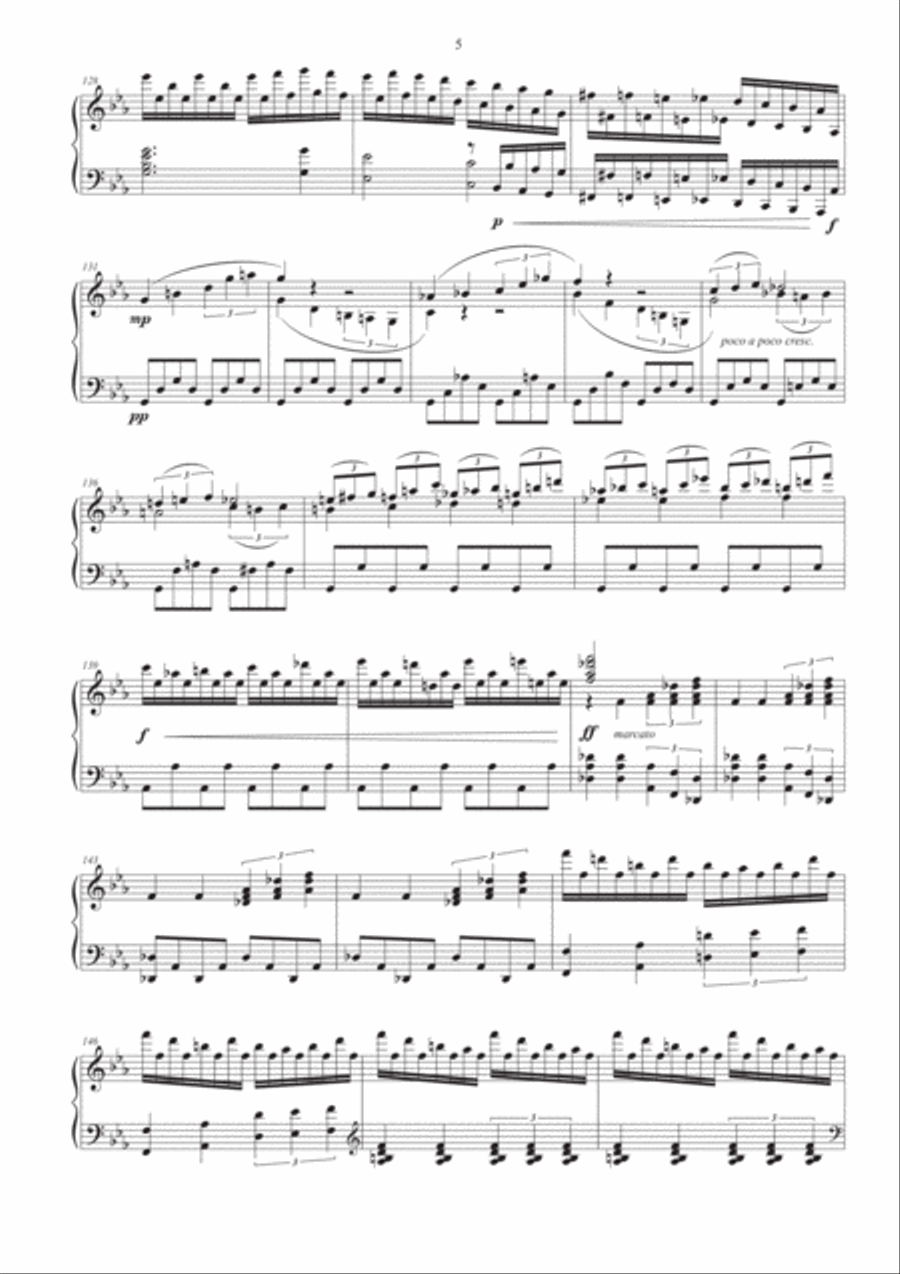 Symphony No. 4 in E flat major, 1st movement Piano Solo scores gallery preview page 5