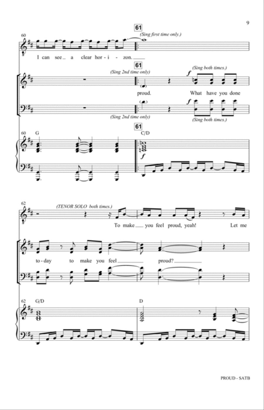 Proud (arr. Greg Gilpin) Proud (arr. Greg Gilpin) 4-Part scores gallery preview page 9