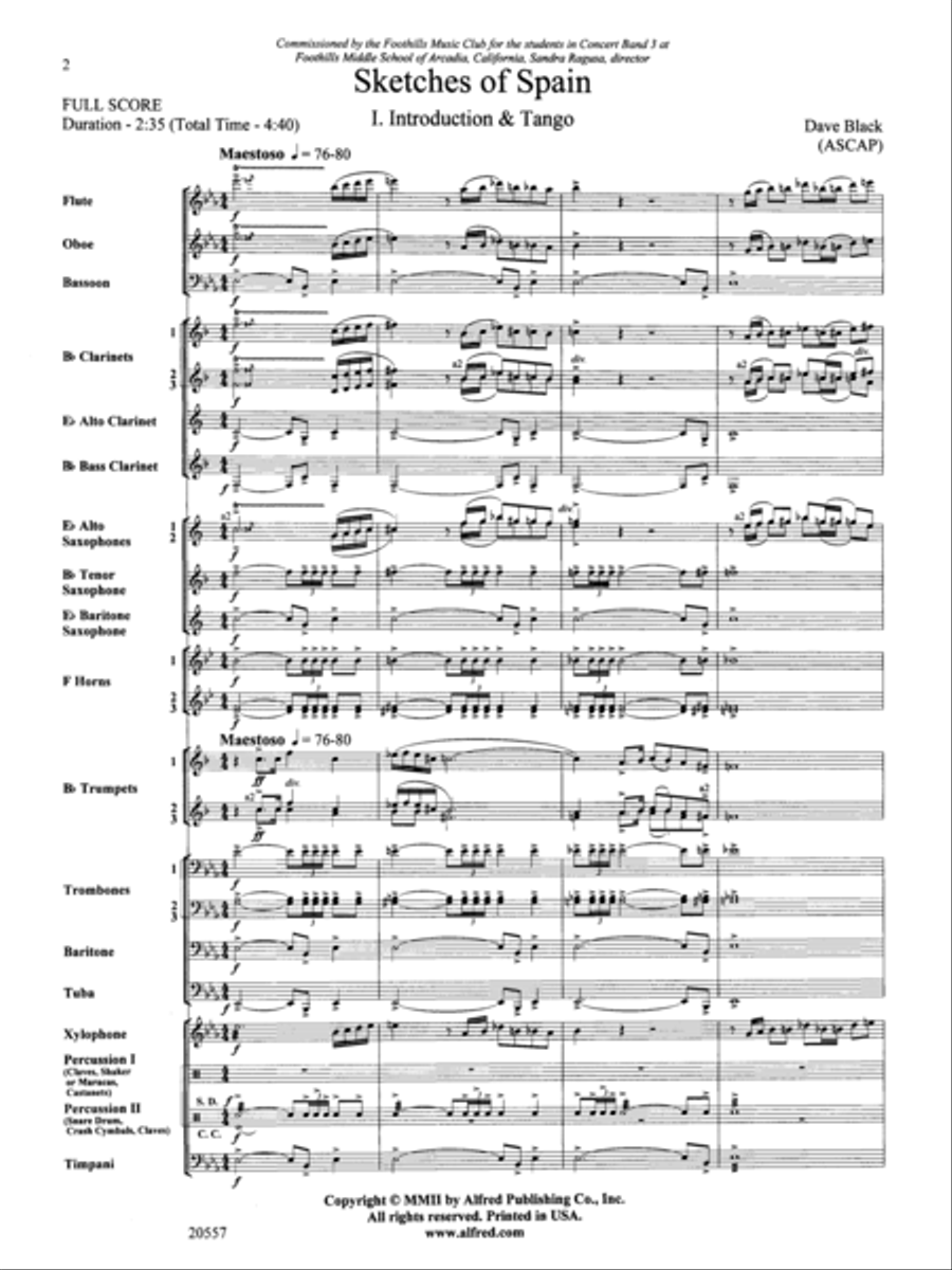 Sketches of Spain Sketches of Spain Concert Band scores gallery preview page 3