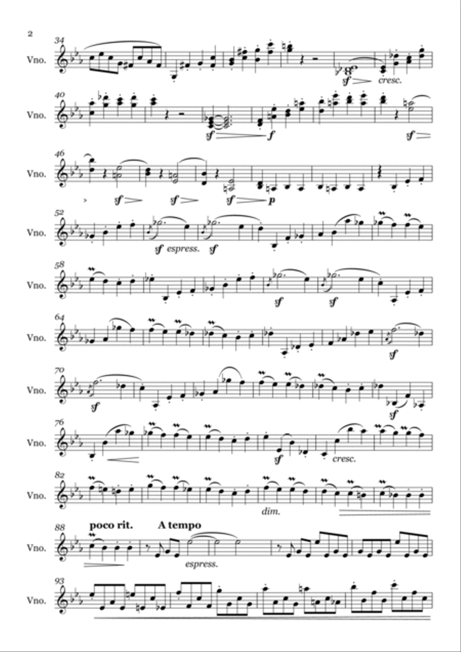 Sonate n.8 ( Patétique) for violin solo - 1st movement Violin Solo scores gallery preview page 2