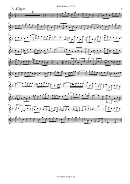 Suite in baroque style nº29 in D minor for string trio (violin, viola & Cello)