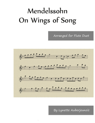 Book cover for On Wings of Song - Flute Duet