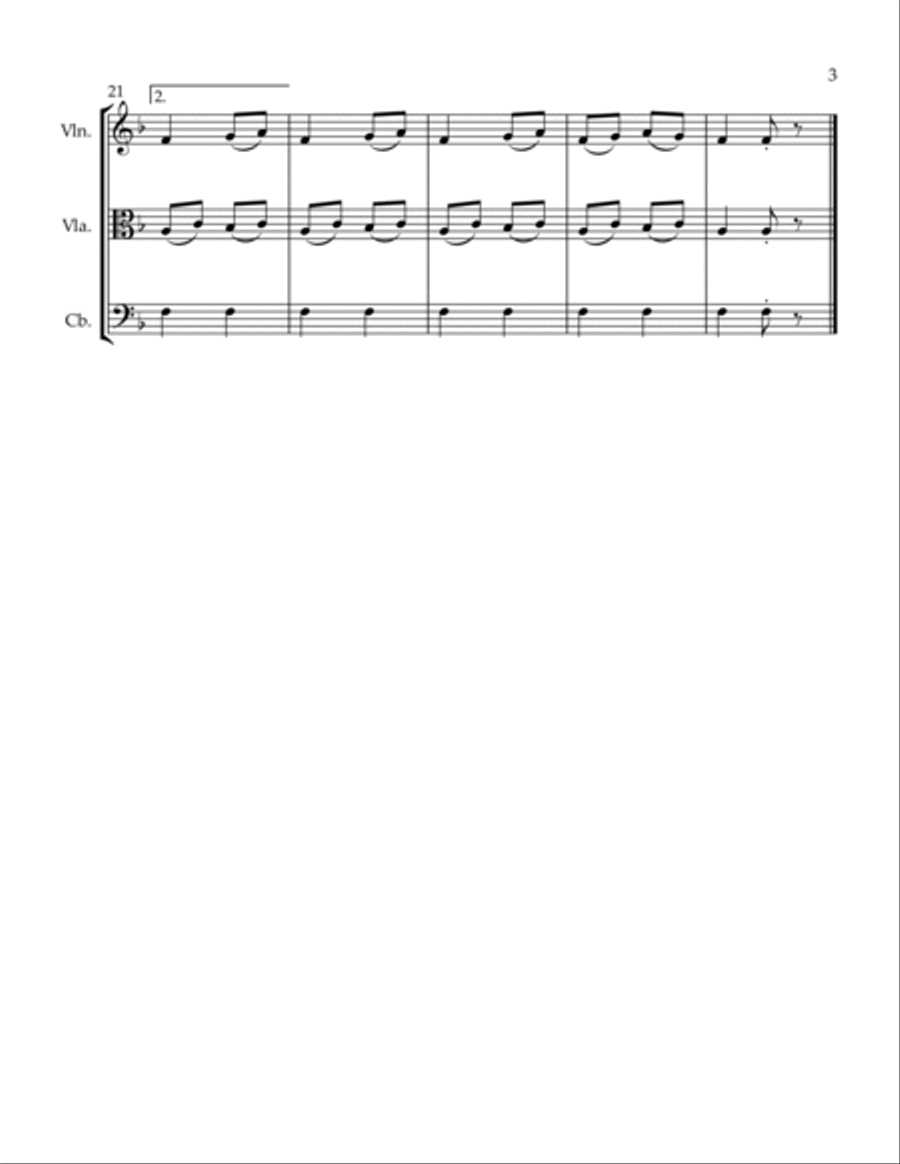 2 Trios Bedtime Menuetto String Trio scores gallery preview page 3