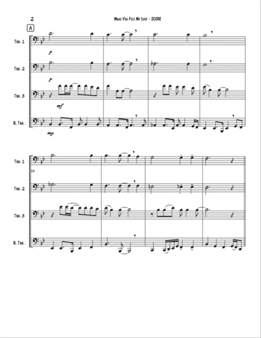 Make You Feel My Love Brass Quartet scores gallery preview page 5