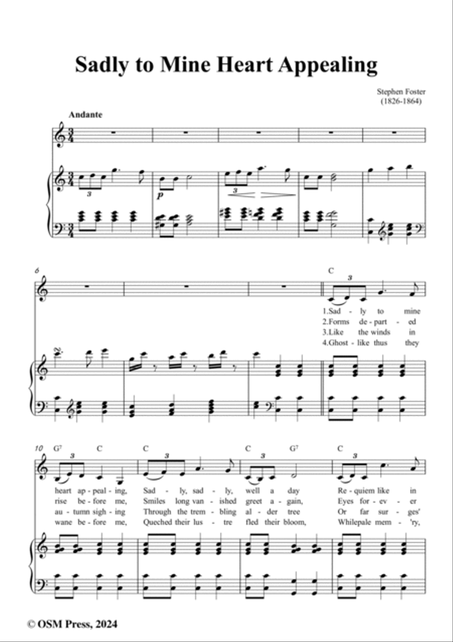 S. Foster-Sadly to Mine Heart Appealing,in C Major Voice scores gallery preview page 2