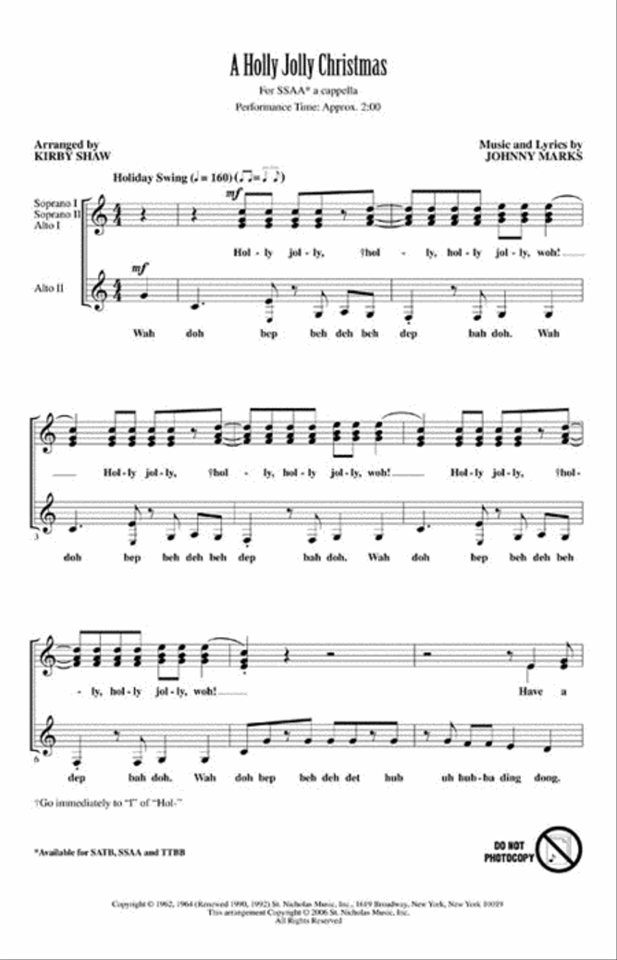 A Holly Jolly Christmas A Holly Jolly Christmas SSAA scores gallery preview page 2