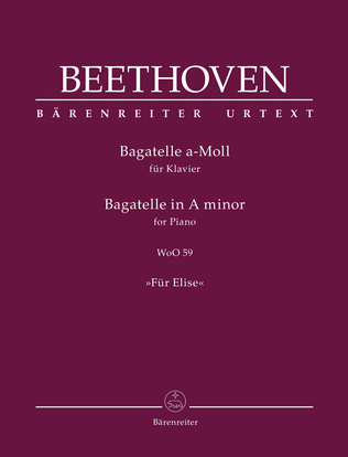 Book cover for Bagatelle for Piano in A minor WoO 59 "Für Elise"